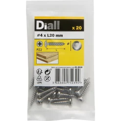 Vis à bois à tête cylindrique en acier inoxydable A4 pozidriv 4X20 mm - 20 pièces