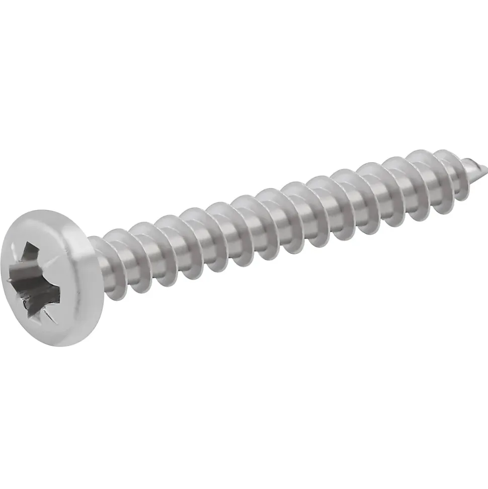 Vis à bois cylindrique en acier inoxydable A4 pozidriv 4x30 mm - 20 pièces
