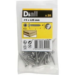 Vis à bois cylindrique en acier inoxydable A4 pozidriv 4x25 mm - 20 pièces