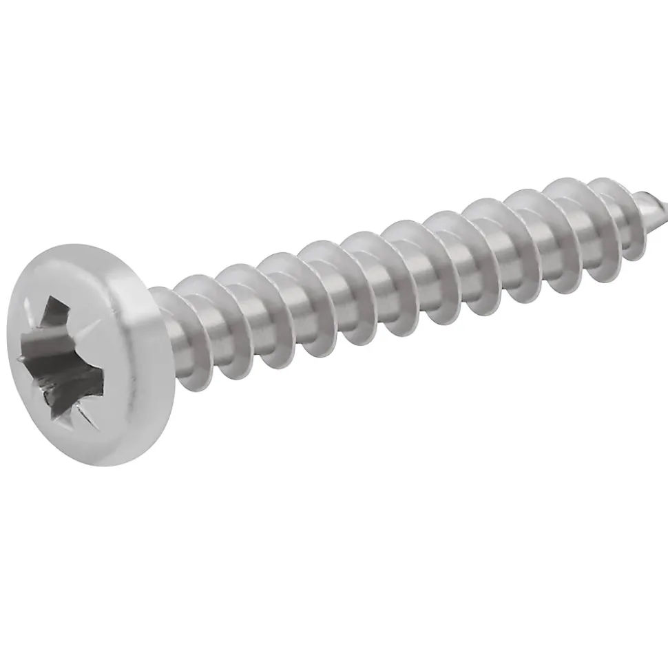 Vis à bois cylindrique en acier inoxydable A4 pozidriv 4x25 mm - 20 pièces