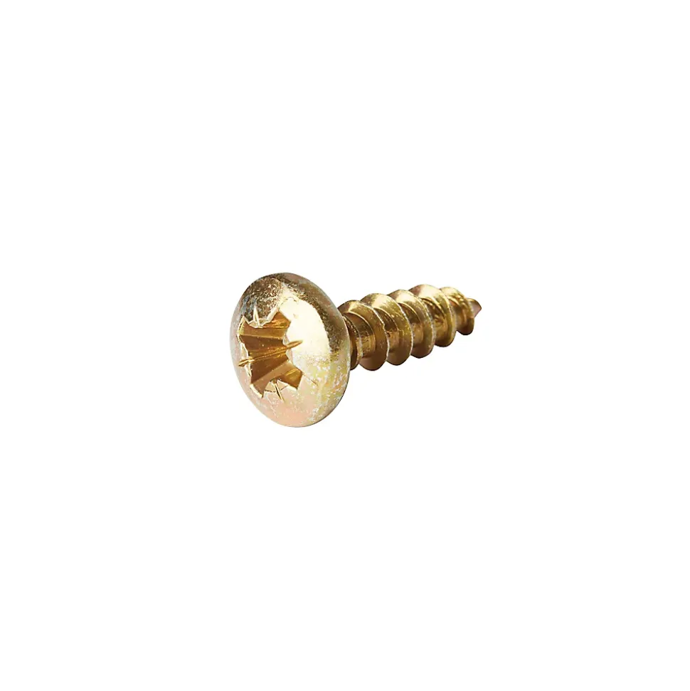 Vis à bois pozidriv à tête cylindrique zinguée jaune 6x20 mm - 100 pièces