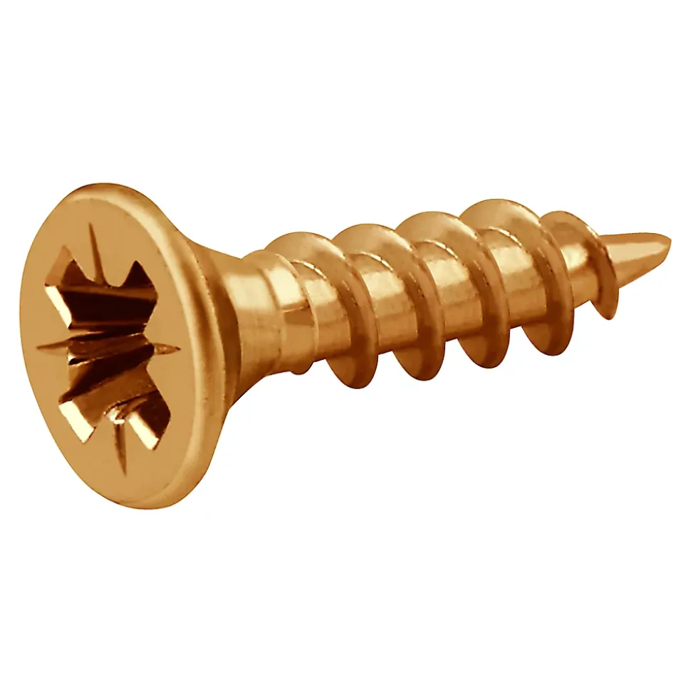Vis à bois pozidriv tête fraisée zinguée jaune 2.5x10 mm - 100 pièces