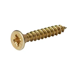 Vis à bois pozidriv tête fraisée zinguée jaune 3.5x20 mm - 100 pièces