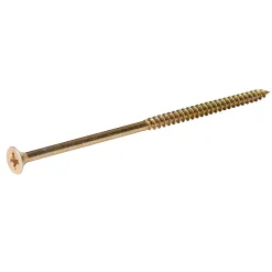 Vis à bois pozidriv tête fraisée zinguée jaune 6x100 mm - 100 pièces