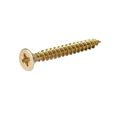 Vis à bois pozidriv tête fraisée zinguée jaune 4x40 mm - 100 pièces