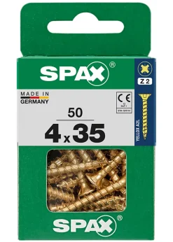 Vis à bois Spax torx pz jaune 4x35 mm - 50 pièces