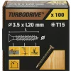 Vis à bois Turbodrive Premium torx zinguée jaune 3.5x20 mm - 100 pièces