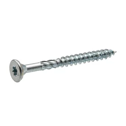 Vis à bois zinguée blanc - tête fraisée - filetage partiel - empreinte torx - pointe anti-fendage 6x50 - Boîte de 200