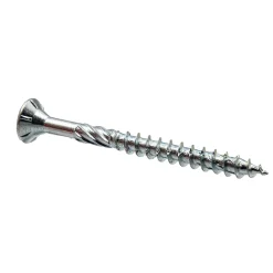 Vis à bois zinguée blanc - tête fraisée - filetage partiel - empreinte torx - pointe anti-fendage 6x50 - Boîte de 200