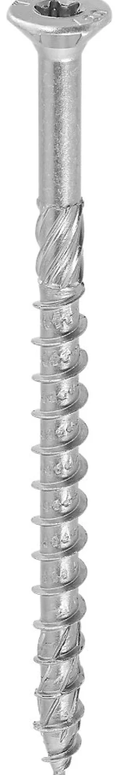 Vis à bois zinguée blanc - tête fraisée - filetage partiel - empreinte torx - pointe anti-fendage 8 x 300 - Boîte de 50