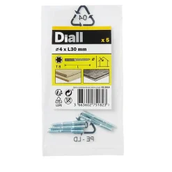 Vis à double filetage (métal/bois) 4x30 zingués mm - 5 pièces