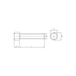 Vis à métaux 6 x 40 mm tête hexagonale zingué (boîte de 100)