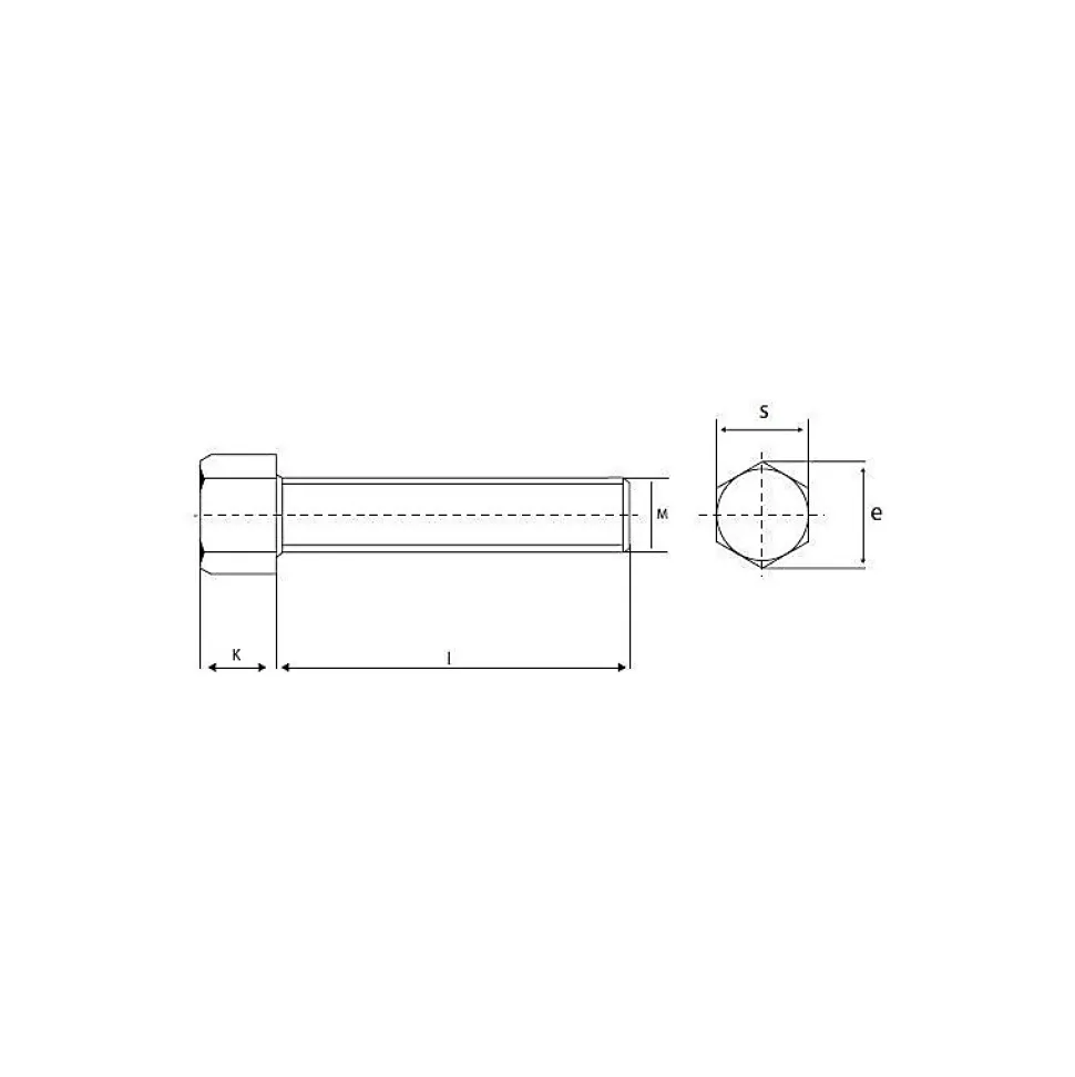 Vis à métaux 6 x 60 mm tête hexagonale zingué (boîte de 100)