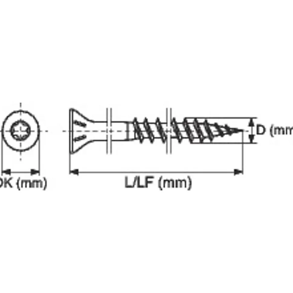 Vis agglo - Acton - Tête fraisée - TX - Inox A2 - Filetage partiel - 5 x 50/30 mm - Boîte de 200
