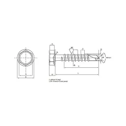 Vis auto-perceuse tête Hexagonale avec embase 4,2 x 19 mm (sachet de 500)