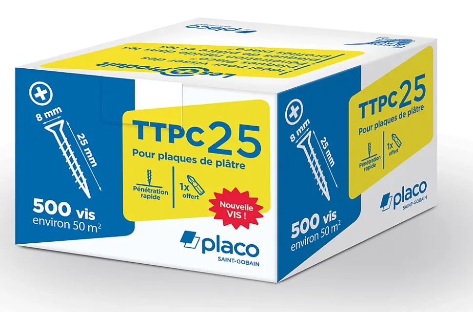 Vis autoperceuse TTPC 25 Placo® vendue par 500 pièces