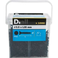 Vis autoperceuses pour plaque de plâtre, noir mat, 3,5x35 mm - 1000 pièces