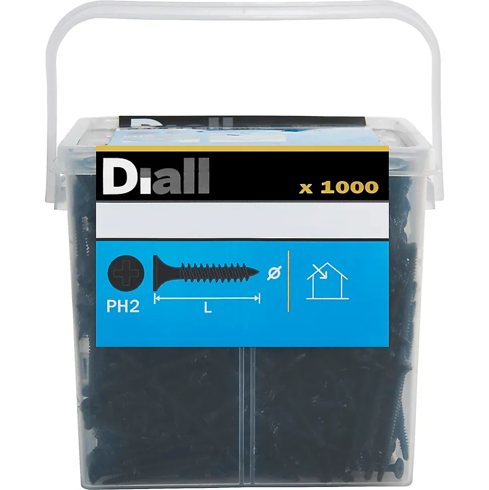 Vis autoperceuses pour plaque de plâtre, noir mat, 3,5x45 mm - 1000 pièces