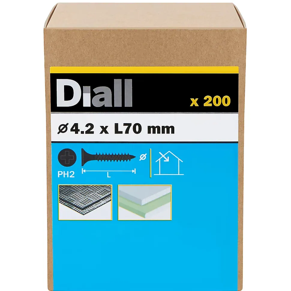 Vis autoperceuses pour plaque de plâtre, noir mat, 4,2x70 mm - 200 pièces