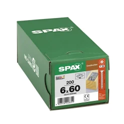 Vis de charpente tête ronde Spax Wirox 6 x 60 mm filetage total - 200 pièces