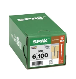 Vis de charpente tête ronde Spax Wirox 6 x 100 mm filetage partiel - 100 pièces