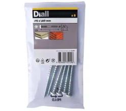 Vis de châssis PVC zinguée avec tête peinte en blanc, 6x80 mm - 6 pièces