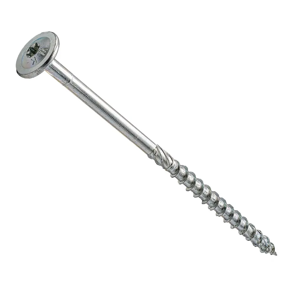 Vis de construction bois Klimas à tête large Torx zinguées blanches 10 x 180 mm 25 pcs