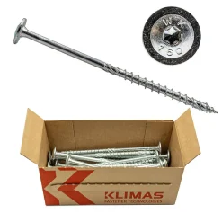 Vis de construction bois Klimas à tête large Torx zinguées blanches 5 x 70 mm 150 pcs