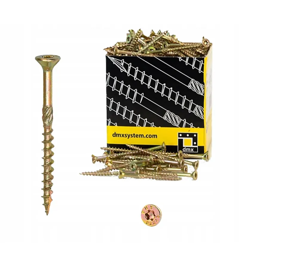Vis de construction en bois Domax à tête fraisée, zinguée jaune, 6 x 80 mm 200 pcs