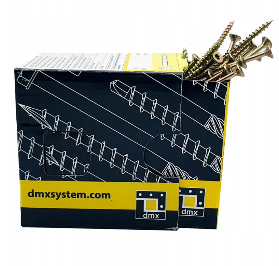 Vis de construction en bois Domax à tête fraisée, zinguée jaune, 10 x 320 mm 50 pcs