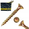 Vis de construction en bois Domax à tête fraisée, zinguée jaune, 3 x 30 mm, 500 pcs
