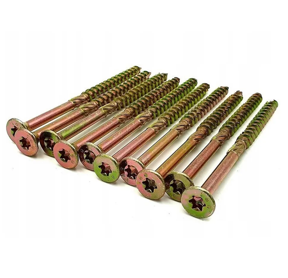 Vis de construction en bois Domax à tête fraisée, zinguée jaune, 4,5 x 70 mm, 200 pcs