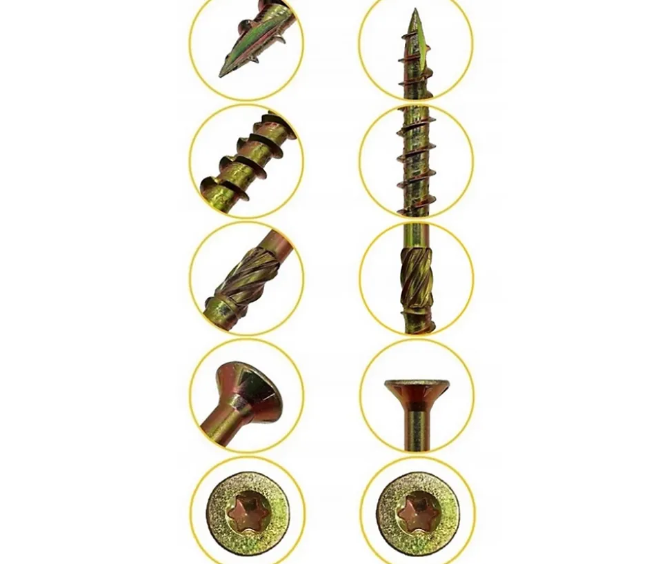 Vis de construction en bois Domax à tête fraisée, zinguée jaune, 4,5 x 40 mm, 200 pcs
