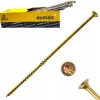 Vis de construction en bois Domax à tête fraisée, zinguée jaune, 10 x 280 mm 50 pcs