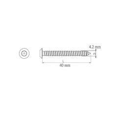 Vis de sécurité en acier inoxydable A2, 4,2x40 mm - 25 pièces