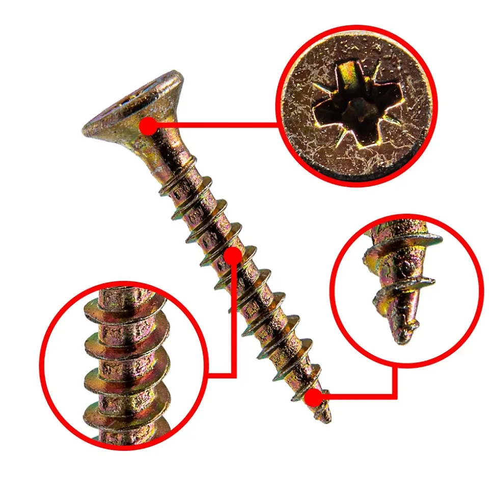 Vis pour aggloméré Klimas KMH tête fraisée PZ zingué jaune 3 x 16 mm 2000 pièces
