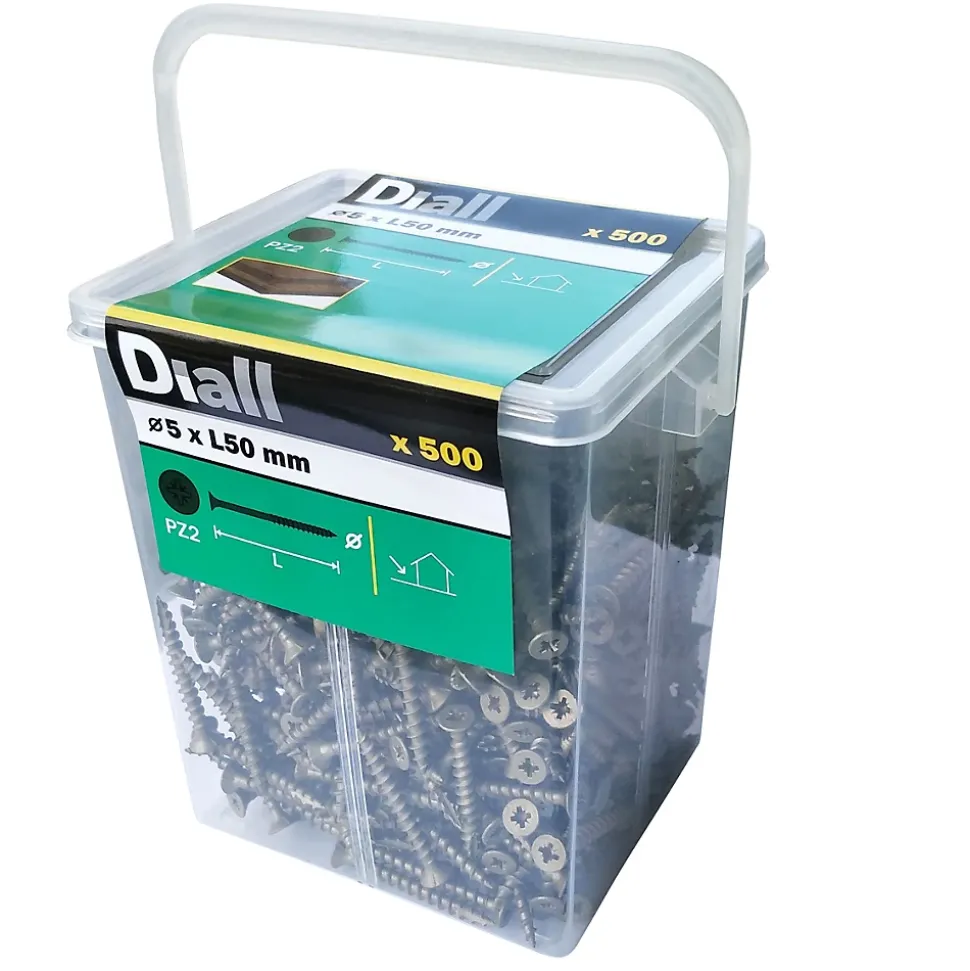 Vis pour terrasse Pozidriv acier 5 x 50 mm Diall, 500 pièces