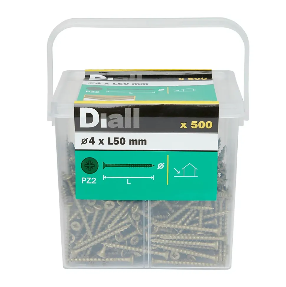 Vis pour terrasse Pozidriv acier 4 x 50 mm Diall, 500 pièces