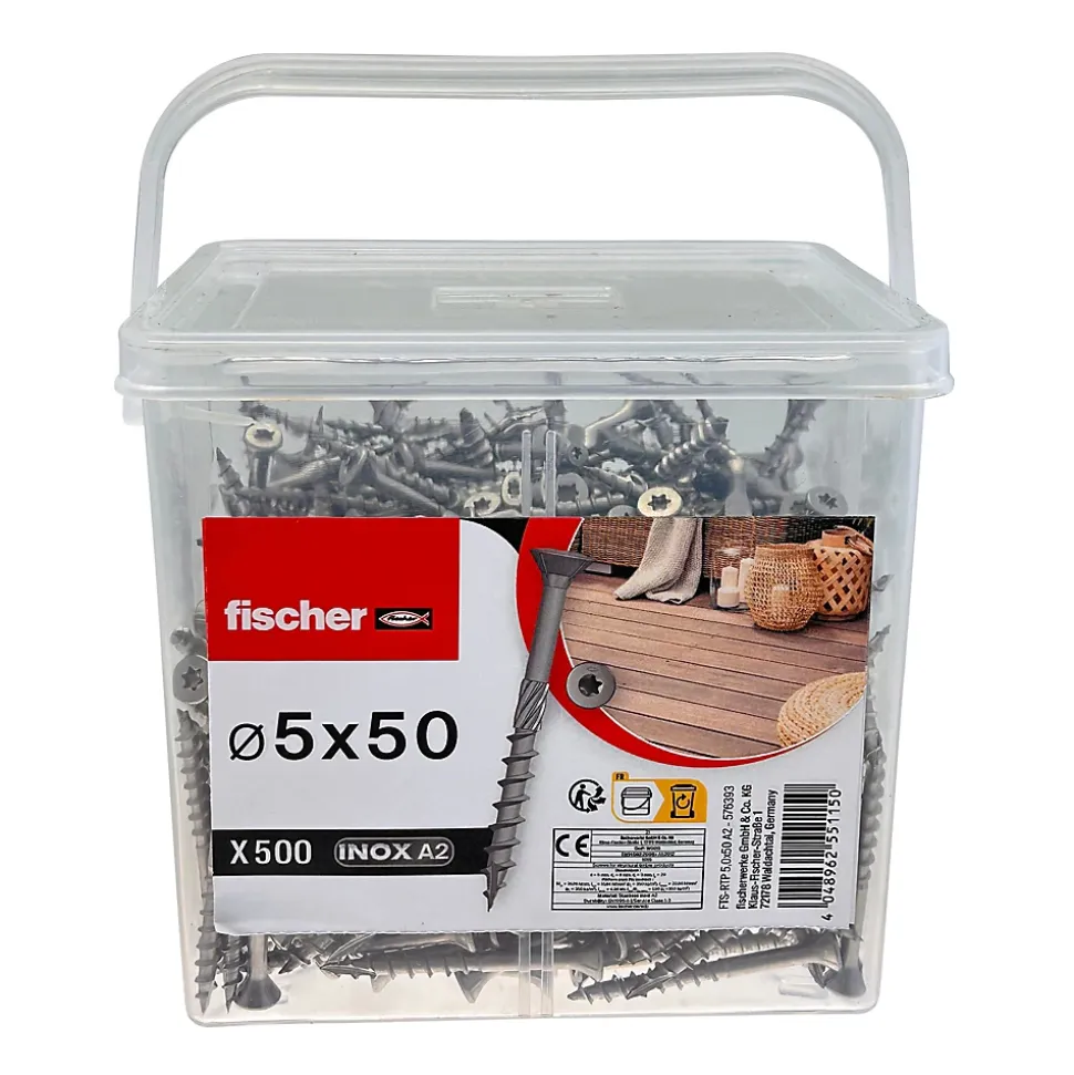 Vis terrasse inox A2 5 x 50 torx vendue par 500 pièces