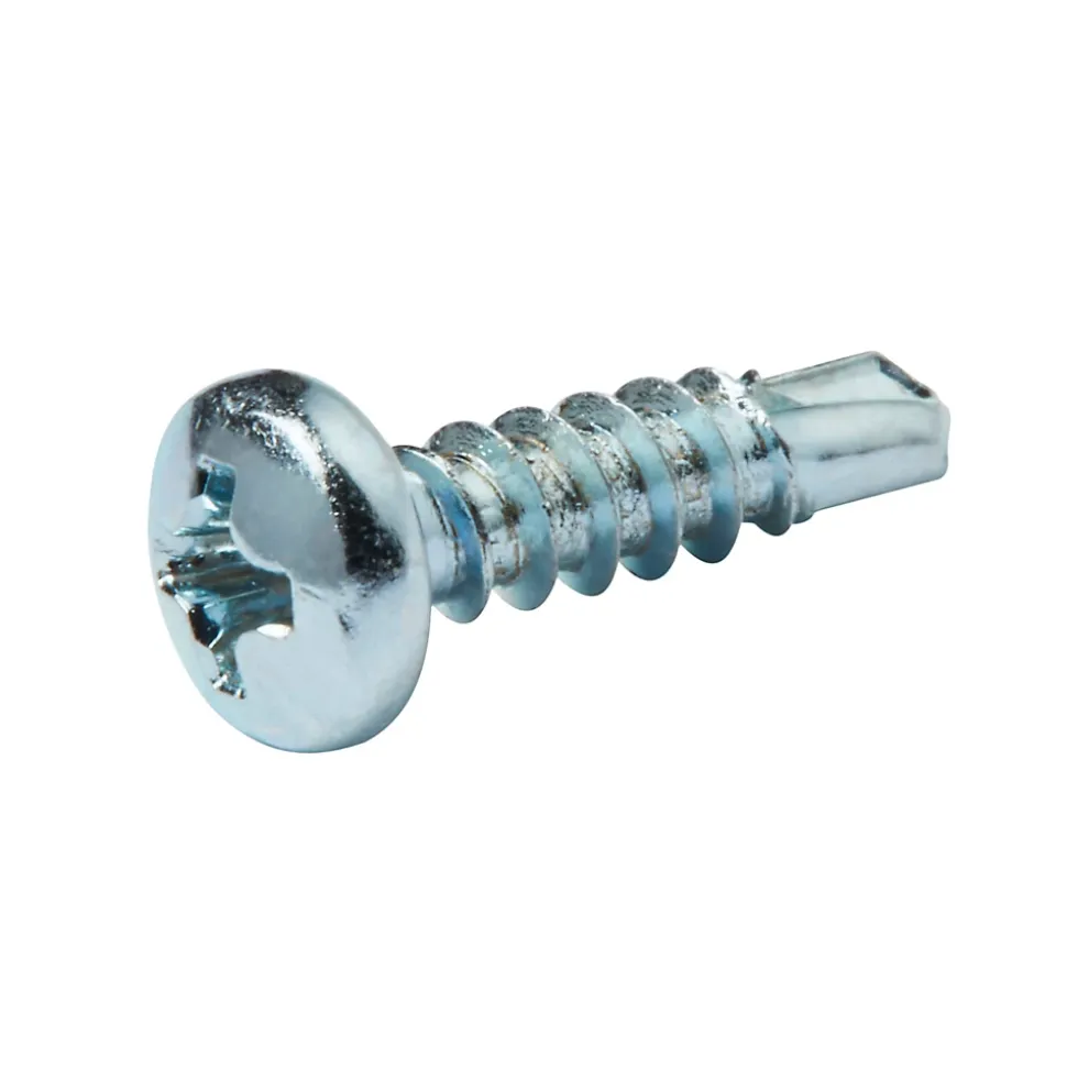 Vis zinguée autoperceuses à tête plate 3,5x13 mm, 25 pièces