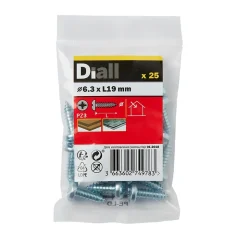 Vis zinguée autoperceuses à tête cylindrique, 6,3x19 mm - 25 pièces