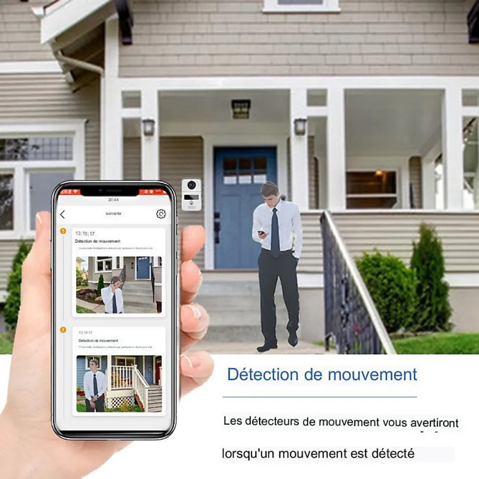 Visiophone connecté wifi double platine de rue pour maison à 2 entrées