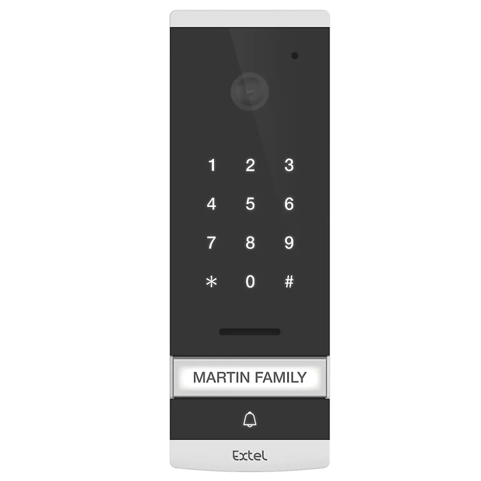 Visiophone filaire EXTEL Code 7 pouces / 18cm avec clavier à code intégré