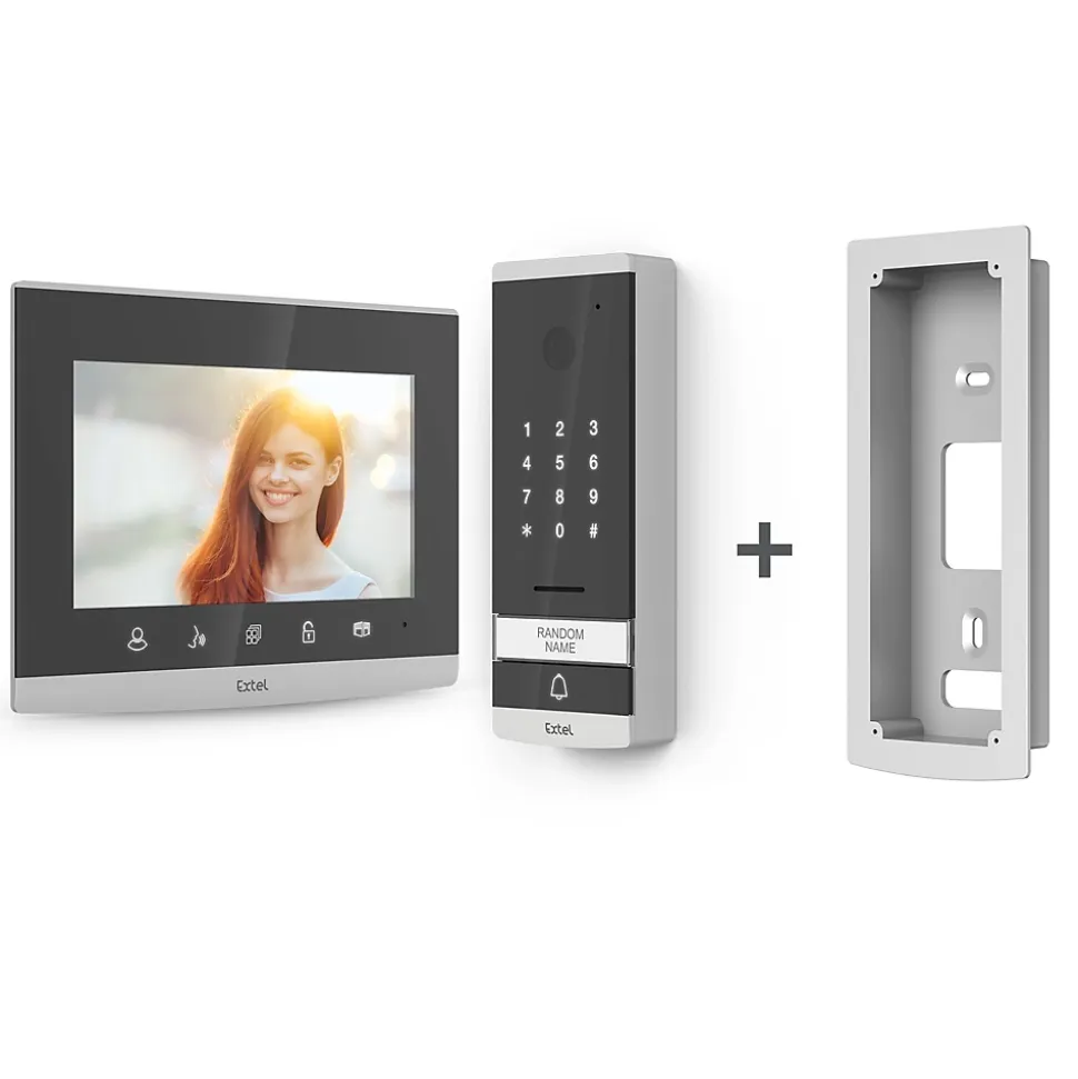 Visiophone filaire EXTEL Code 7 pouces / 18cm avec clavier à code intégré