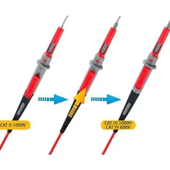 VOLTCRAFT MS-4PS-E Cordon de mesure de sécurité 4 mm 1 m bicolore 10 A 1000 V