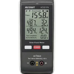 VOLTCRAFT VC121 PV - Testeur de panneau solaire jusqu'à 800 W, affichage LCD, mesure tension courant puissance