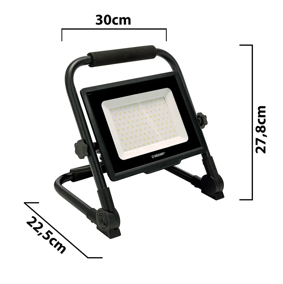 WAINGRO 50W : Projecteur de travail LED SMD 50W avec support de terre et câble 3m