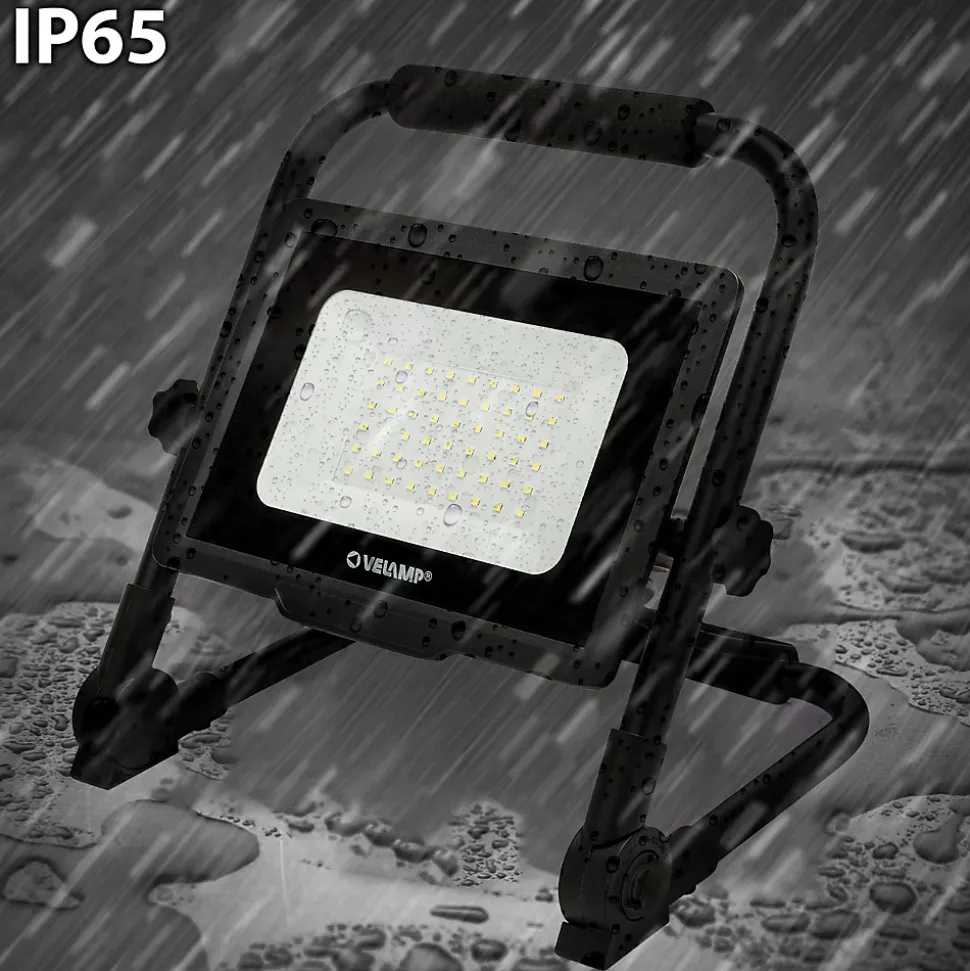 WAINGRO 50W : Projecteur de travail LED SMD 50W avec support de terre et câble 3m