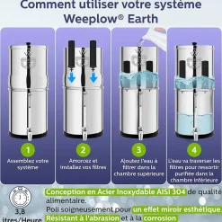 Weeplow Earth 8.5L - système de filtration par gravité pour eau potable