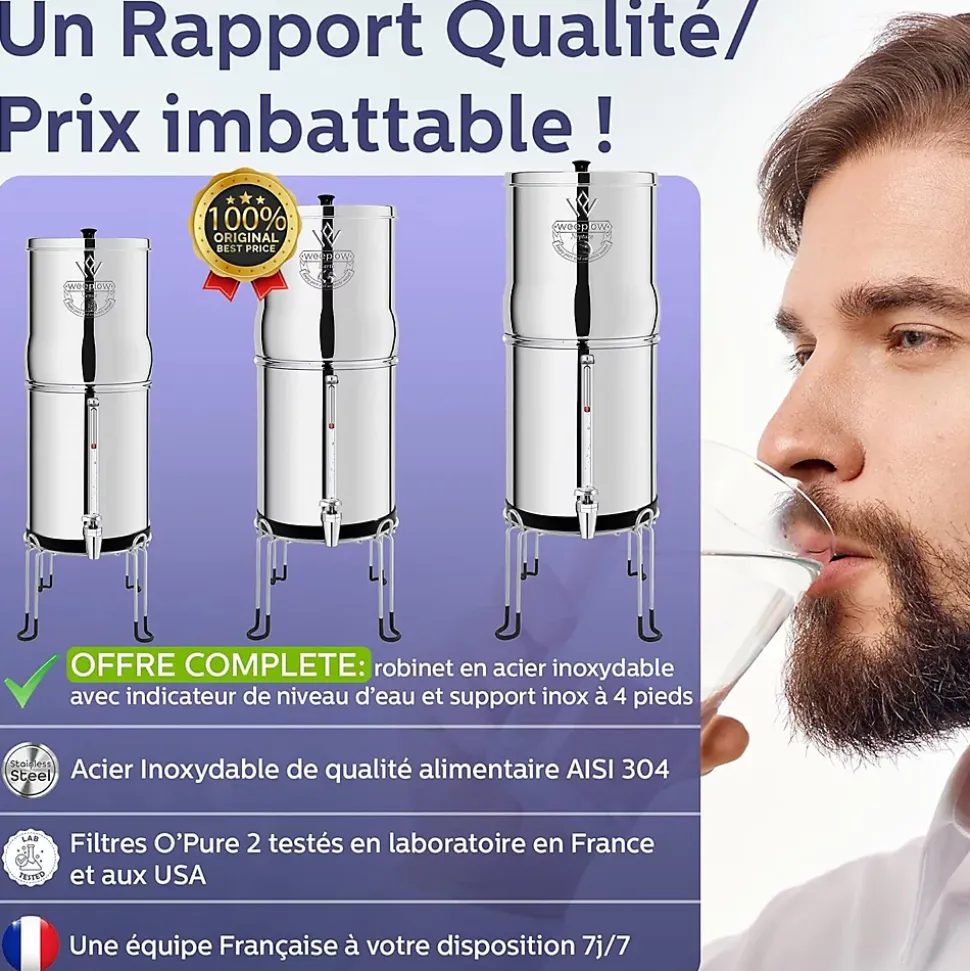 Weeplow(r) Neptune 11L - système de filtration par gravité pour eau potable